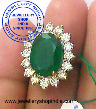 Emerald Ring Designs with Diamonds in White Gold