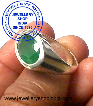 Emerald Gemstone Ring Designs in Silver for Man