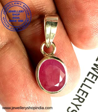 Ruby Stone Silver Pendant Design