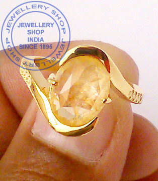 Silver And Gold Yellow Sapphire Ring | Pukhraj Ring-atpcosmetics.com.vn