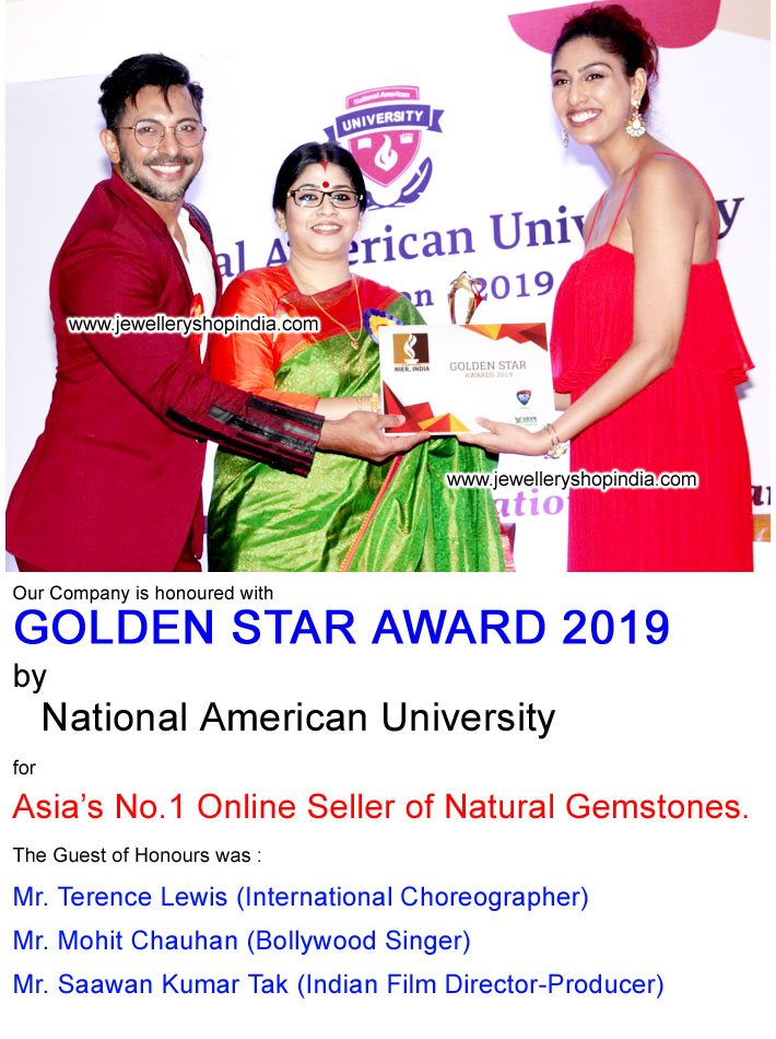 Best Gemstone Seller Award Golden Star Award by Terence Lewis, Mohit Chauhan, Saawan Kumar Tak in Mumbai