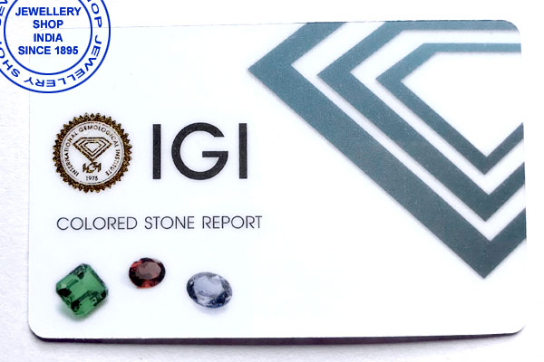 IGI LAB GEM TESTING CERTIFICATE SAMPLE