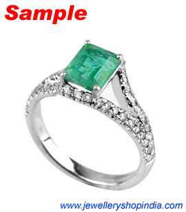 Ring Designs in Emerald Gemstone, Ladies Ring Designs, Emerald Ring Designs