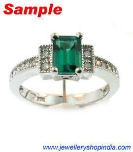 Ring Designs in Emerald Gemstone, Ladies Ring Designs, Emerald Ring Designs