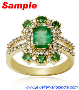 Ring Designs in Emerald Gemstone, Ladies Ring Designs, Emerald Ring Designs