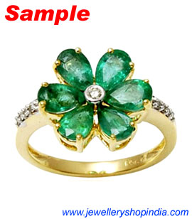 Ring Designs in Emerald Gemstone, Ladies Ring Designs, Emerald Ring Designs