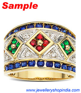 Emerald Ruby Sapphire Gemstone Ring