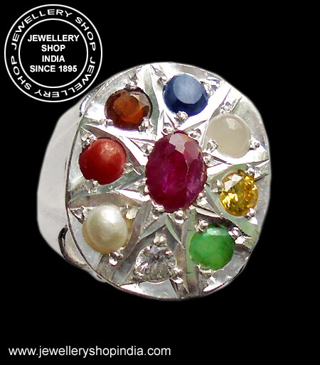 Natural Navaratna 9 stones 925 Purity Silver Ring 100 Original Navratna5052